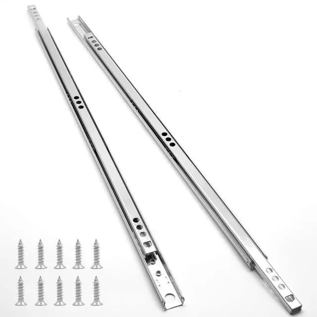 Main image of 15.7 Inch Drawer Slides, 0.7" Wide, Pack of 2 | Metal, Ball Bearing, Two Way Slide Track Rail
