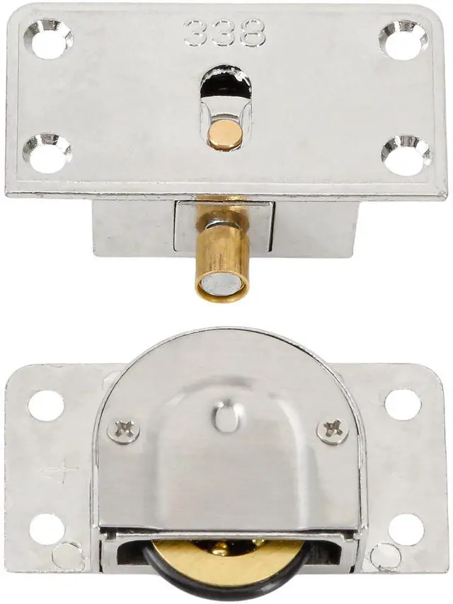 Main image of 338 Sliding Cabinet Door Hardware Silver Stainless Steel Cabinet Hanging Single Wheel Rollers, Zinc Alloy Pulley Track Set for Closet Wardrobe, Top & Bottom Replacement Home Furniture