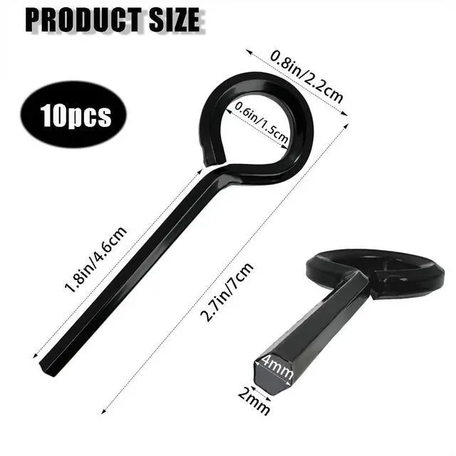 Alt view image 2 of 7 - 10 Pack 5/32 inch Standard Hex Dogging Key with Full Loop, Black Hex Dogging Key, Allen Key Sets Wrench Fit on Keychain Push Bar Panic Exit Device Key, Solid Metal