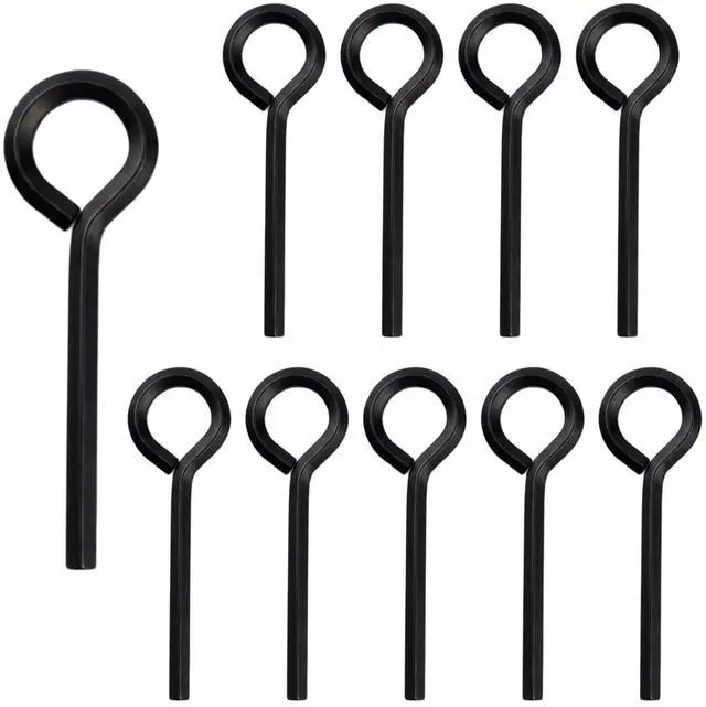 Main image of 10 Pack 5/32 Inch Hex Dogging Key with Full Loop, Solid Metal Allen Wrench Door Key for Push Bar Panic Exit Devices, Keychain Compatible (Black)