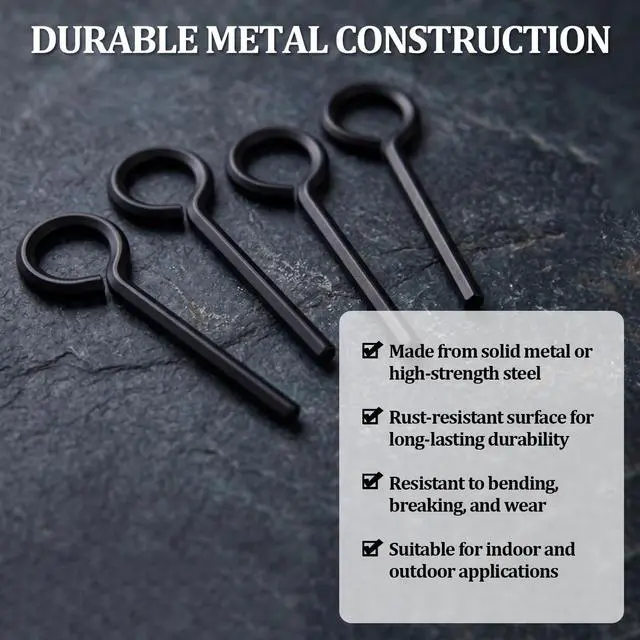 Alt view image 3 of 6 - 10 Pack 5/32 Inch Hex Dogging Key with Full Loop, Solid Metal Allen Wrench Door Key for Push Bar Panic Exit Devices, Keychain Compatible (Black)