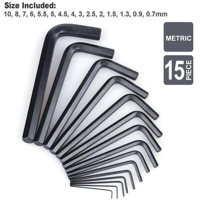 Alt view image 3 of 4 - 30-Piece Premium Hex Key Allen Wrench Set, SAE and Metric Assortment, L Shape, Chrome Vanadium Steel, Precise and Chamfered Tips | SAE 0.028-3/8 inch, Metric 0.7-10 mm | In Storage Case