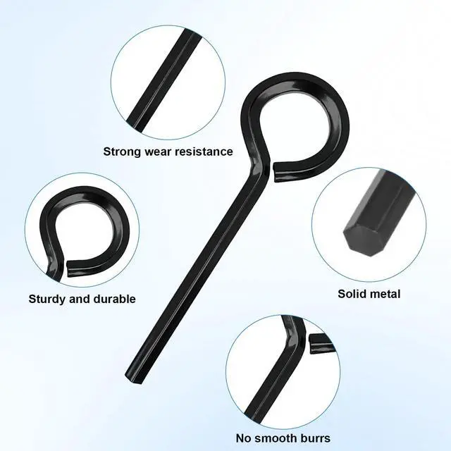 Alt view image 6 of 7 - 12pcs 5/32 inch Standard Hex Dogging Key with Full Loop, Black Solid Metal Allen Key Sets Wrench for Keychain Push Bar Panic Exit Device Key