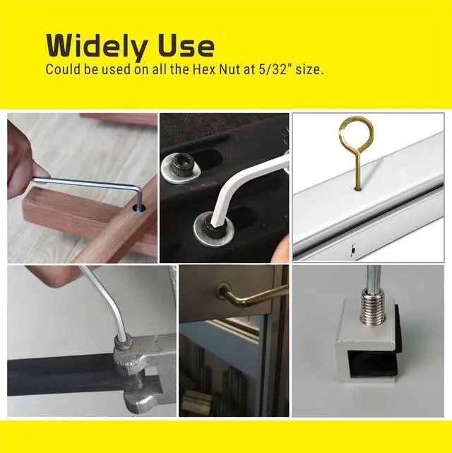 Alt view image 3 of 7 - 5/32" Standard Hex Dogging Key, Allen Key Sets Wrench Fit on Keychain Push Bar Panic Exit Device Keys - 5 Pack