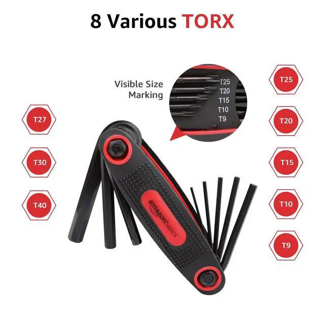Alt view image 4 of 5 - Folding Hex Key Set, Metric, SAE, and Star Sizes, Chrome Vanadium Steel, 3-Pack