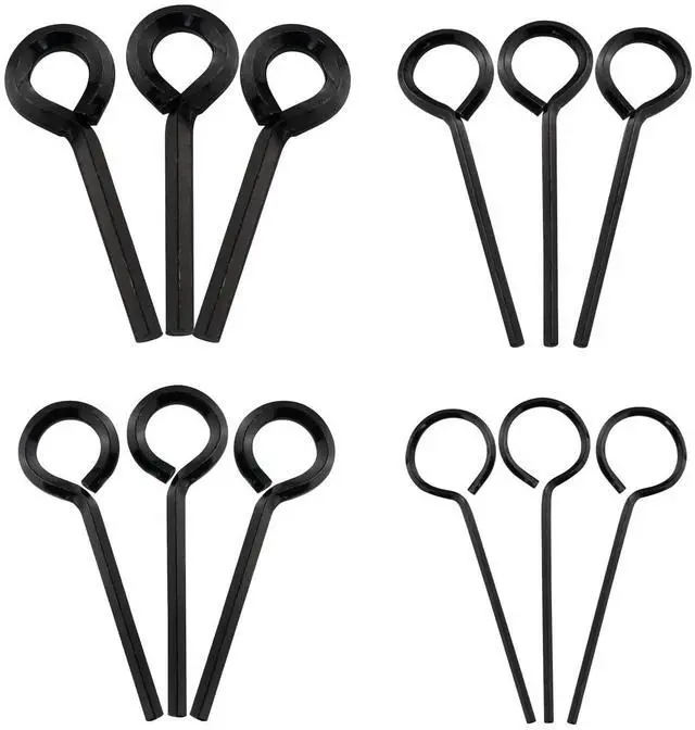 Main image of 12 PCS Black Standard Hex Dogging Key with Full Loop(5/64in,1/8 inch, 5/32 inch, 7/32 inch), Metal Allen Wrench Set Door Key for Push Bar Panic Exit Device Panic Exit Equipment