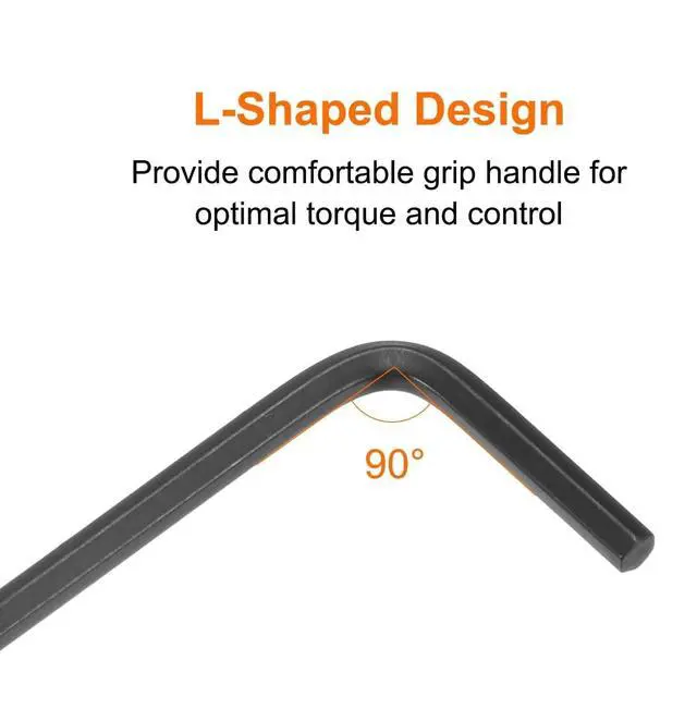 Alt view image 4 of 7 - 20pcs Hex Key Wrench Set, SAE L-Shape Allen Wrenches 3/32", 1/8", 5/32", 3/16" Options, Chrome Vanadium Steel Hexagon Tools for Home Repair, Black (3/32)