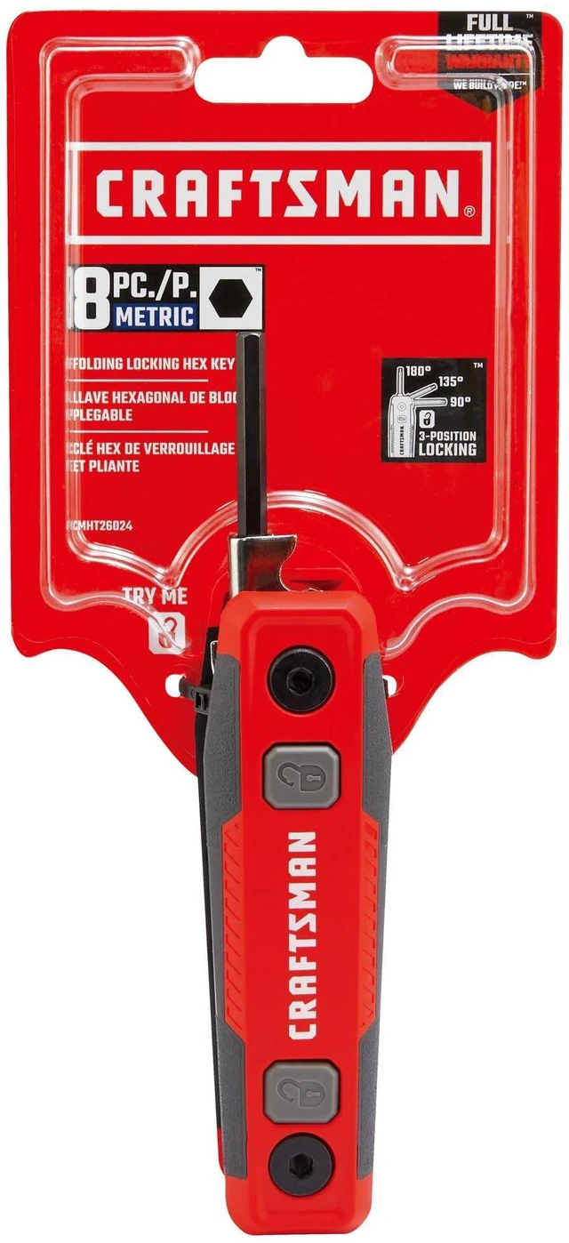 Alt view image 5 of 5 - Hex Key Set, MM, Folding Locking 8 Piece (CMHT26024)