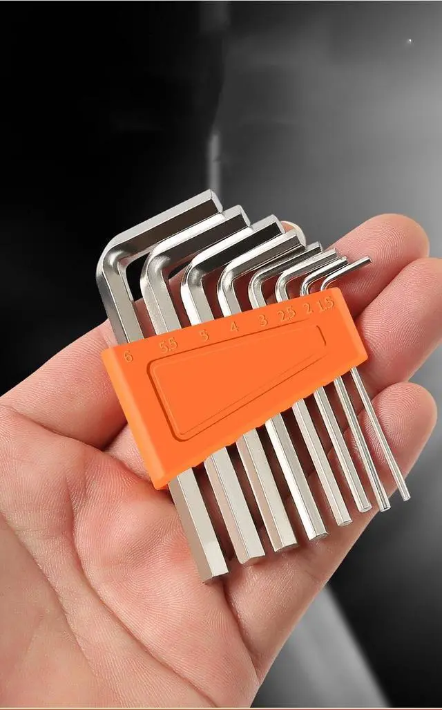 Alt view image 4 of 7 - Hex Key Set, 8-Piece Metric Allen Wrench 1.5-6mm | Chrome Vanadium Steel, L-Shaped, For Furniture Bike Electronics Repair