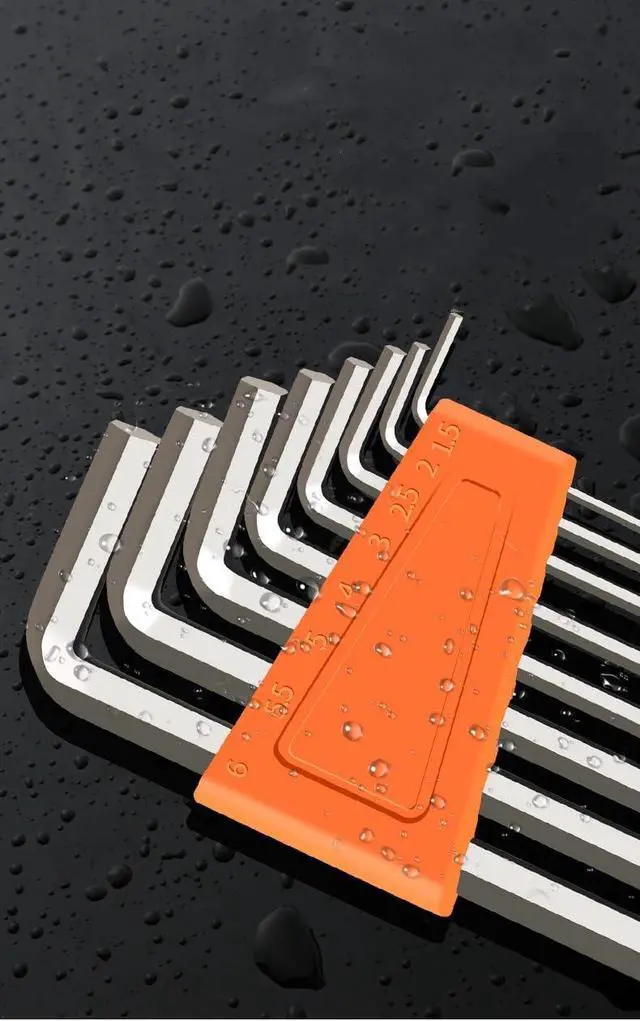Alt view image 7 of 7 - Hex Key Set, 8-Piece Metric Allen Wrench 1.5-6mm | Chrome Vanadium Steel, L-Shaped, For Furniture Bike Electronics Repair