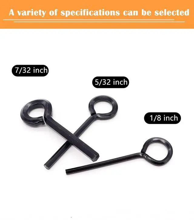 Alt view image 3 of 6 - 10pcs Black 5/32 inch Standard Hex Dogging Key with Full Loop, Metal Allen Wrench Door Key for Push Bar Panic Exit Device