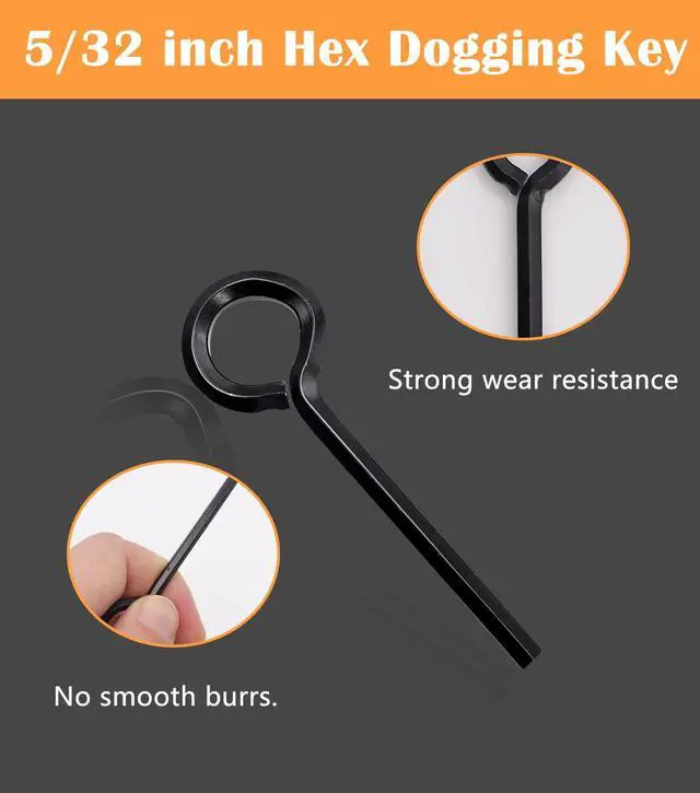 Alt view image 2 of 6 - 10pcs Black 5/32 inch Standard Hex Dogging Key with Full Loop, Metal Allen Wrench Door Key for Push Bar Panic Exit Device
