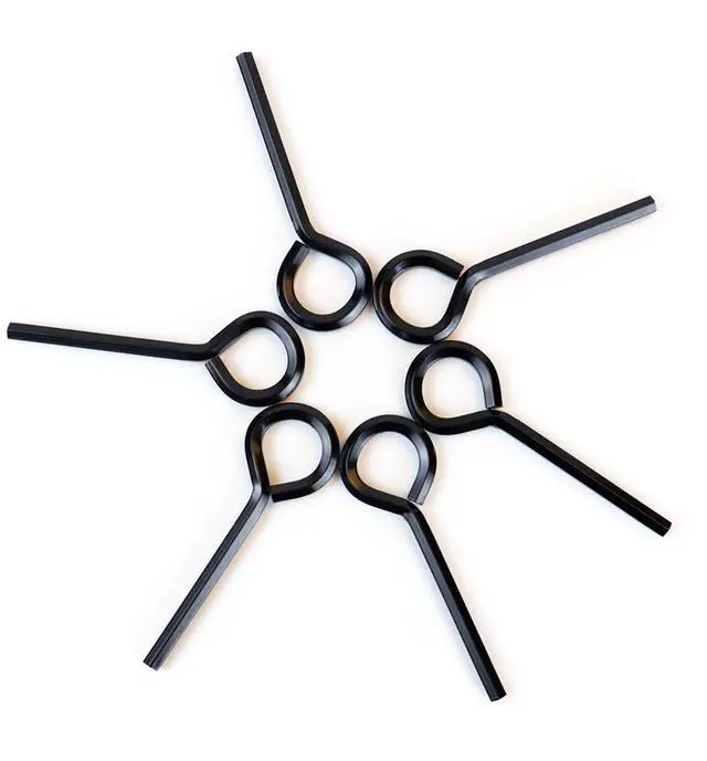 Main image of 6 Pack Allen Wrench Hex Key for Push Bar Door Panic Exit Devices 5/32 Inch Standard Hex Dogging Key with Full Loop Hex Key Keychain Set Solid Metal Hex Keys Wrench (Black)