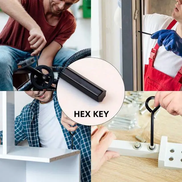 Alt view image 2 of 7 - 6 Pack Allen Wrench Hex Key for Push Bar Door Panic Exit Devices 5/32 Inch Standard Hex Dogging Key with Full Loop Hex Key Keychain Set Solid Metal Hex Keys Wrench (Black)