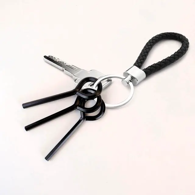 Alt view image 3 of 7 - 6 Pack Allen Wrench Hex Key for Push Bar Door Panic Exit Devices 5/32 Inch Standard Hex Dogging Key with Full Loop Hex Key Keychain Set Solid Metal Hex Keys Wrench (Black)