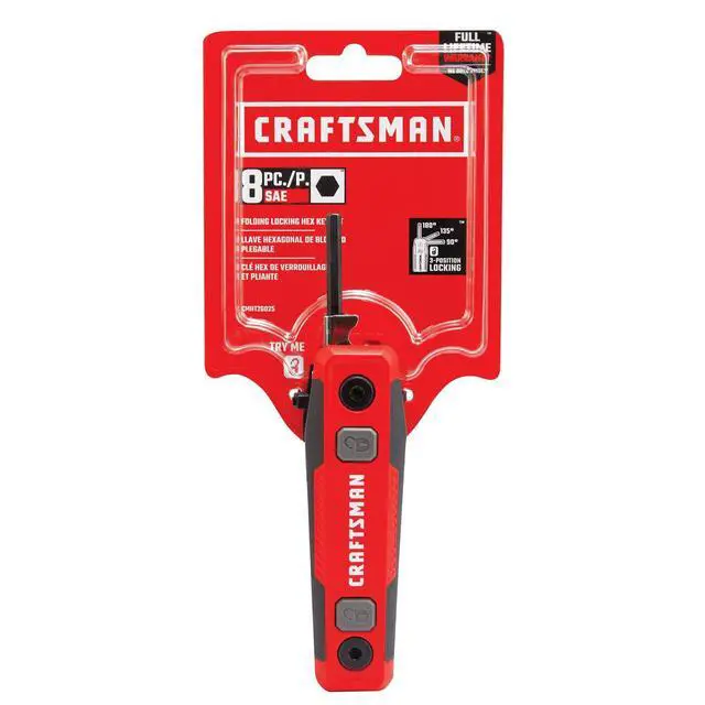 Alt view image 5 of 5 - Hex Key Set, SAE, Folding Locking 8 Piece (CMHT26025)