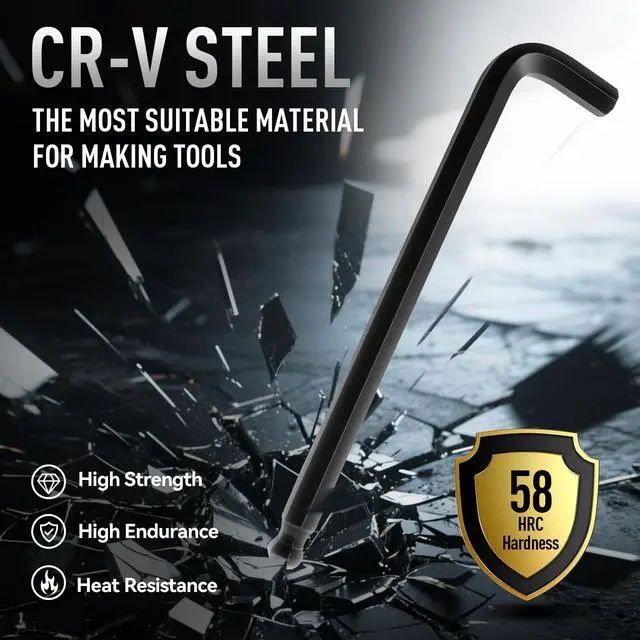 Alt view image 2 of 7 - 13 Pieces Hex Key Allen Wrench Set Metric Size with Ball End | 1.27-10 MM, Long Arm Ball Design, Chrome Vanadium Steel