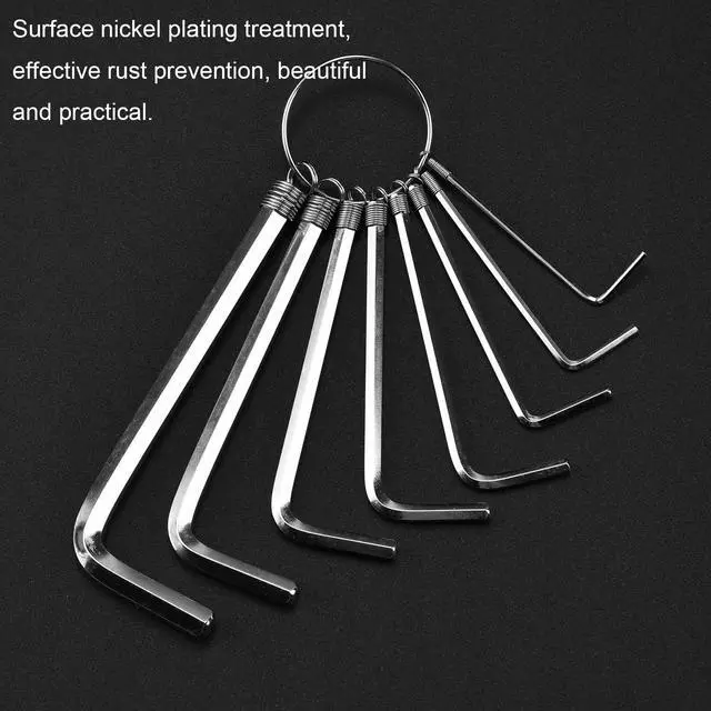 Alt view image 5 of 6 - 8 in 1 Metric Hex Key Set, Keychain Allen Wrench Bike Repair Tool, Portable Hex Head Socket Screw, Rust-Resistant, Keyring Design, Fits 1.5mm, 2mm, 2.5mm, 3mm, 3.5mm, 4mm, 5mm, 6mm