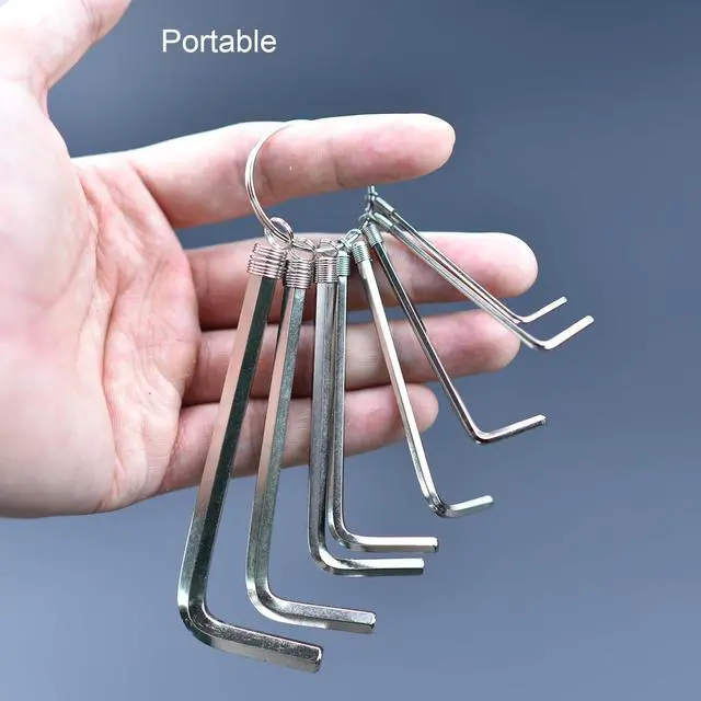 Alt view image 6 of 6 - 8 in 1 Metric Hex Key Set, Keychain Allen Wrench Bike Repair Tool, Portable Hex Head Socket Screw, Rust-Resistant, Keyring Design, Fits 1.5mm, 2mm, 2.5mm, 3mm, 3.5mm, 4mm, 5mm, 6mm