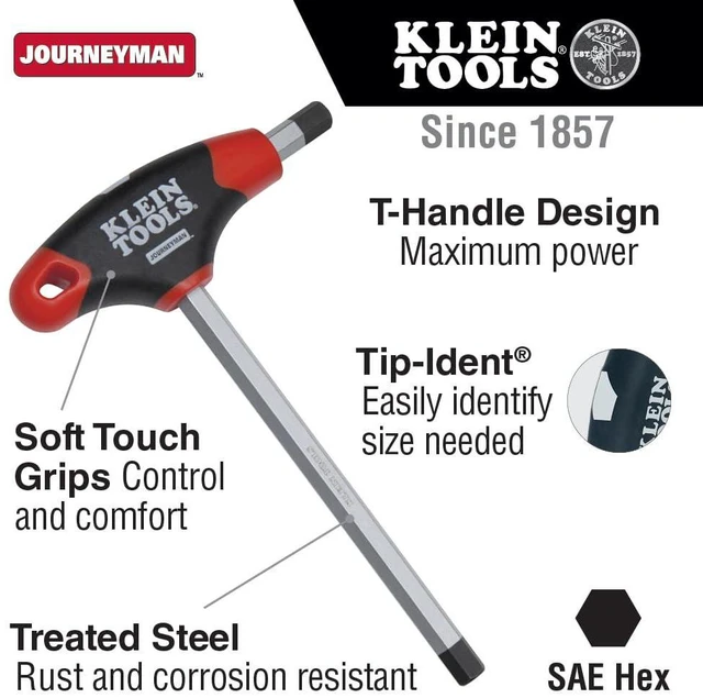 Alt view image 2 of 5 - JTH6E14 5/16-Inch Hex Key, Journeyman T-Handle, 6-Inch