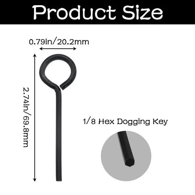 Alt view image 2 of 5 - 15PCS 1/8 Standard Hex Dogging Key with Full LoopBlack,Metal Wrench Door Key for Push Bar Panic Exit Devices