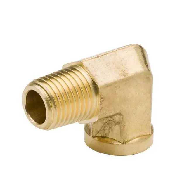 Alt view image 3 of 6 - 1/4 Inch Brass Street 90 Degree Elbow 1/4" NPT Male x 1/4" NPT Female Forged Pipe Fitting (Pack of 2)