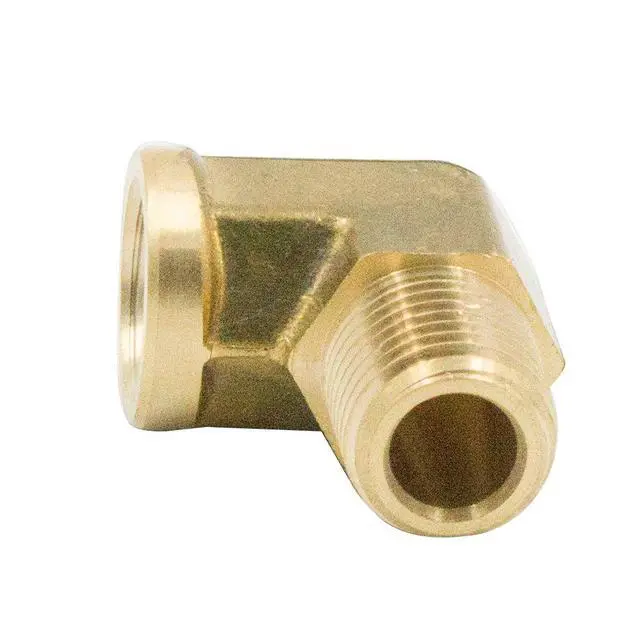 Alt view image 4 of 6 - 1/4 Inch Brass Street 90 Degree Elbow 1/4" NPT Male x 1/4" NPT Female Forged Pipe Fitting (Pack of 2)