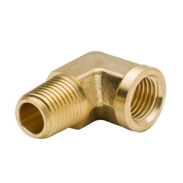 Alt view image 6 of 6 - 1/4 Inch Brass Street 90 Degree Elbow 1/4" NPT Male x 1/4" NPT Female Forged Pipe Fitting (Pack of 2)