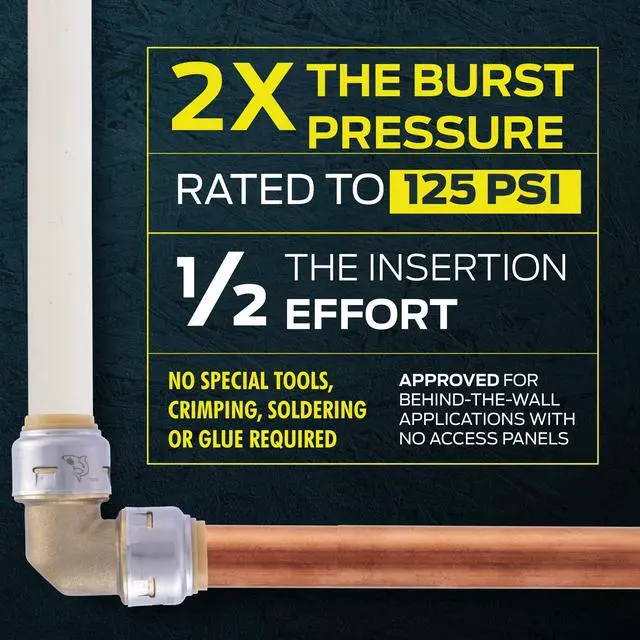 Alt view image 3 of 6 - Max 1/2 x 3/8 Inch Compression Angle Stop Valve, Quarter Turn, Push to Connect Brass Plumbing Fitting, PEX Pipe, Copper, CPVC, PE-RT, HDPE, UR23036
