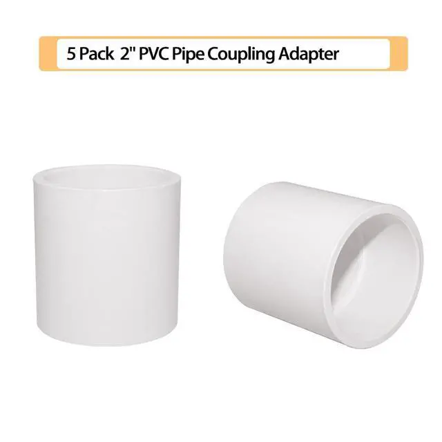 Alt view image 2 of 6 - 5PCS 2" PVC Pipe Coupling Slip (Socket x Socket) SCH40 White | Connector Adapter Pipe Fitting