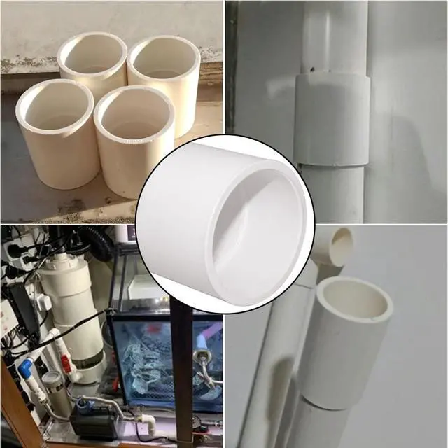 Alt view image 5 of 6 - 5PCS 2" PVC Pipe Coupling Slip (Socket x Socket) SCH40 White | Connector Adapter Pipe Fitting