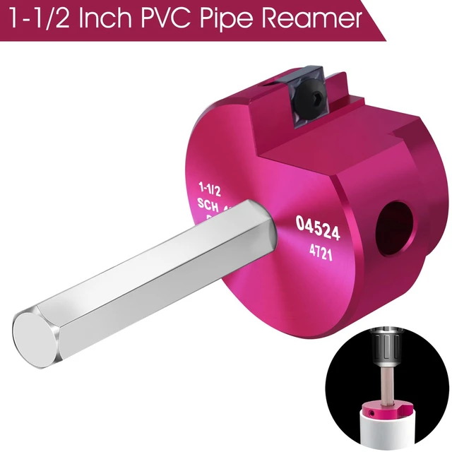 Alt view image 3 of 7 - PVC Fitting Saver 1 1/2 Inch Head,PVC Pipe Reamer Socket Saver PVC Reamer Plastic Pipe Fitting Reamer for Plumbing Sch.40 CPVC ABS Hub,with 3/8-Inch Hex Shaft,Fits Standard 1/2" Drills