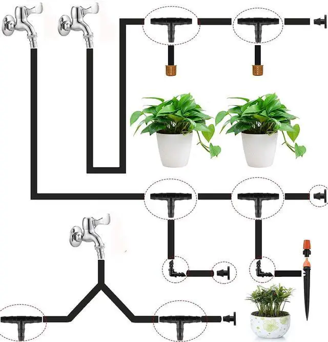 Alt view image 6 of 7 - 280 Pcs Barbed Connectors Irrigation Fittings Kit,Drip Irrigation Barbed Connectors 1/4''Tubing Fittings Kit for Flower Pot Garden Lawn(Straight Barbs,Single Barbs,Tees,Elbows,End Plug,4-Way Coupling)