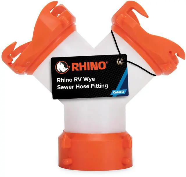 Main image of RhinoFLEX Camper/RV Wye Sewer Hose Fitting | Features 360-Degree Swivel Ends & Built-In Gaskets for Odor Tight Connection | Allows for 2 Sewer Hoses to Connect to the Same Dump Station (39812),