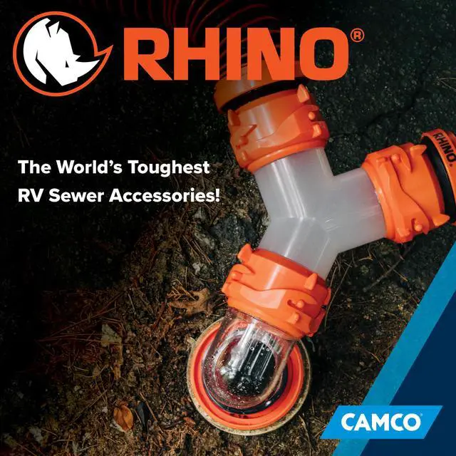 Alt view image 6 of 7 - RhinoFLEX Camper/RV Wye Sewer Hose Fitting | Features 360-Degree Swivel Ends & Built-In Gaskets for Odor Tight Connection | Allows for 2 Sewer Hoses to Connect to the Same Dump Station (39812),