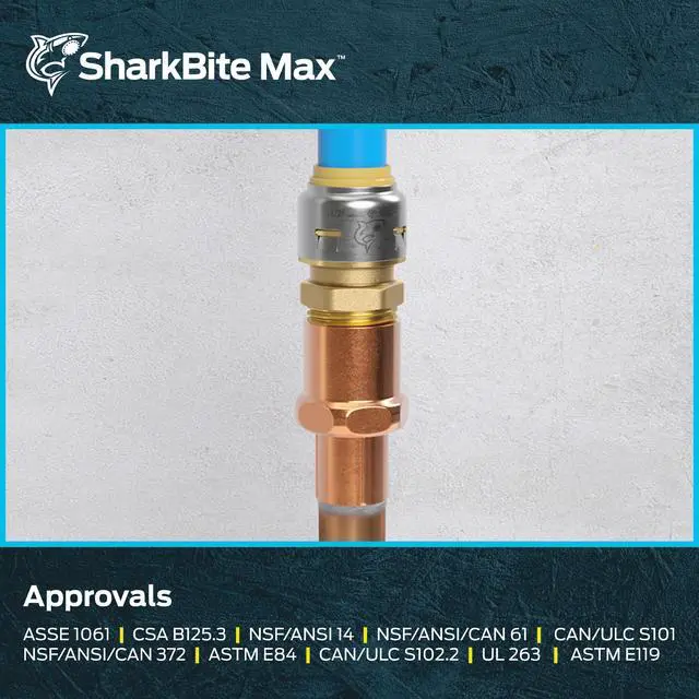 Alt view image 6 of 6 - Max 1/2 Inch MNPT Adapter, Push to Connect Brass Plumbing Fitting, PEX Pipe, Copper, CPVC, PE-RT, HDPE, UR120A