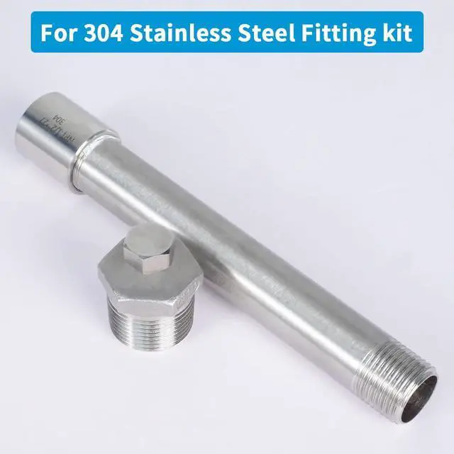 Alt view image 5 of 6 - 304 Stainless Steel Pipe Coupling Fitting, 1/2" x 1/2" Female Pipe Coupler Connector Adapter Fitting (1" Length, 2Pcs)