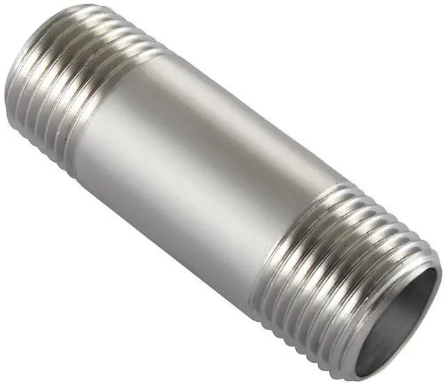 Main image of Stainless 1/2 NPT Male Threaded 2" Length Nipple Pipe Fitting | MPT Stainless Steel Cast Pipe Fittings for Air Water Fuel Gas