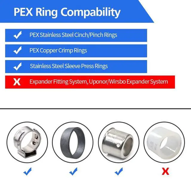 Alt view image 6 of 7 - 30pcs 1/2" Poly PPSU Barb Crimp PEX Fitting Combo, No Lead | 10pcs Each Elbows Tees Straight Couplings for PEX Pipe