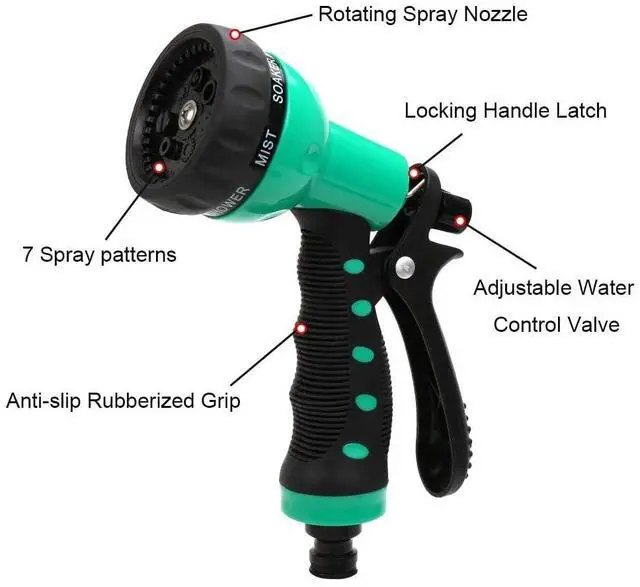 Alt view image 3 of 7 - Recoil Garden Hose 25FT EVA Water Hose with 7-Pattern Spray Nozzle,Curly Self Coiling Lightweight Garden Hose,Retractable Garden Coil Hose for Lawn Patio