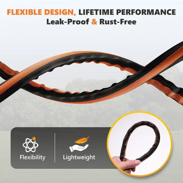 Alt view image 5 of 6 - Garden Hose 25FT 600 PSI High Pressure, Flexible TPE Water Hose Kink-Free & Lightweight, with Abrasion-Resistant Cover for Car Washing, Watering Lawn, Outdoor Use