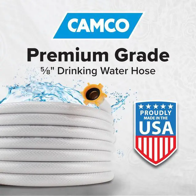 Alt view image 2 of 7 - TastePURE 25-Ft RV Drinking Water Hose - Made in the USA | Contains No Lead, No BPA & No Phthalate - Features Diamond-Hatch Reinforced PVC Design - 5/8 Inside Diameter (22783)