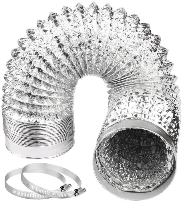 Main image of Dryer Vent Hose 4 Inch 5FT Flexible Dryer Ducting Tube Air Duct Aluminum Insulated Flex Hose Kit Indoor Outdoor