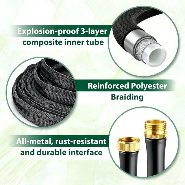 Alt view image 3 of 5 - Garden Hose 5FT, Flexible Water Hose Ultra Lightweight Non-Expanding, Leak Proof Pressure Resistant Outdoor Hose for Yard & Garden Watering, Gery