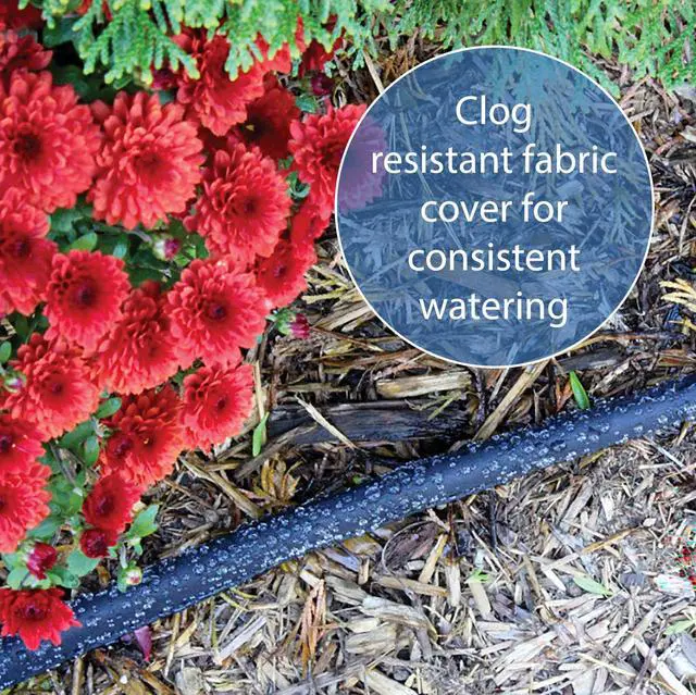 Alt view image 5 of 5 - 25' Black Flat Weeper Soaker Hose for Garden Beds, Drip Irrigation Outdoor Hose, Flexible Garden Hose for Vegetable Gardens, Flower Beds, Lawns, and Orchards