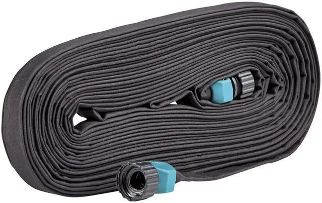 Main image of 50' Black Flat Weeper Soaker Hose for Garden Beds, Drip Irrigation Outdoor Hose, Flexible Garden Hose for Vegetable Gardens, Flower Beds, Lawns, and Orchards