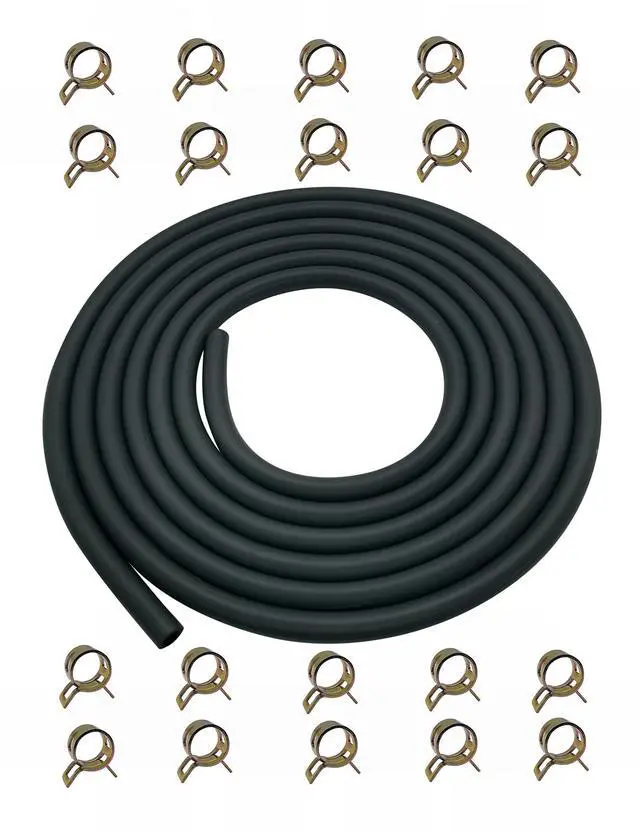 Main image of 10 Feet 1/4 Inch ID Fuel Line Hose 0.25in w/ 20 Clamp | 6MM Gas Line for Kawasaki Kohler Briggs & Stratton Powersports Small Engines Generators Rubber