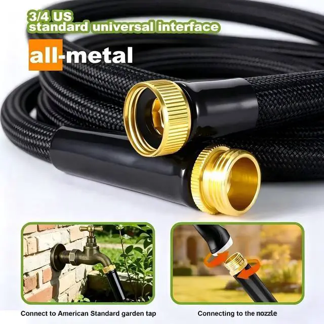 Alt view image 4 of 6 - 5FT Lightweight Garden Hose No-Leak Flexible Water Hose for RV Camping | Lightweight. Rust-proof. Leak-free. Kink-resistant. For RVs, balconies, bathrooms, or extending reach.