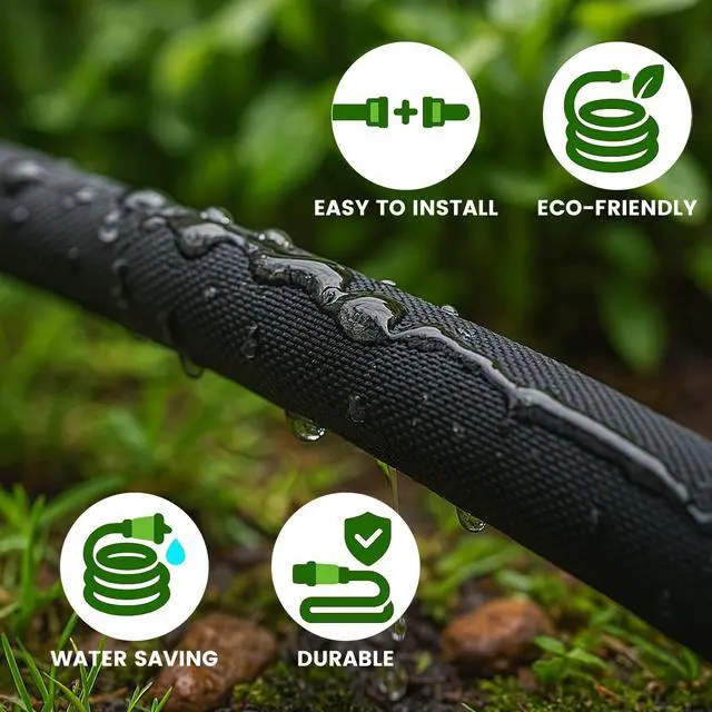 Alt view image 2 of 7 - 10FT Flexible Flat Soaker Hose, Drip Irrigation for Garden Beds | Low-pressure flat hose delivers gentle root watering for garden beds; linkable, flexible, and designed to reduce water waste.