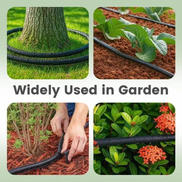 Alt view image 4 of 7 - 10FT Flexible Flat Soaker Hose, Drip Irrigation for Garden Beds | Low-pressure flat hose delivers gentle root watering for garden beds; linkable, flexible, and designed to reduce water waste.